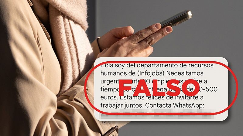 InfoJobs no busca urgentemente 30 empleados online por SMS, es una estafa