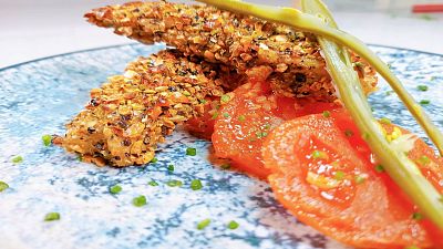 Receta de fingers de pollo rebozados de legumbres del chef Sergio Fern�ndez