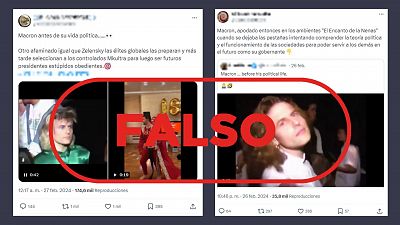 Estos vdeos que muestran a Macron y Zelenski bailando son falsos