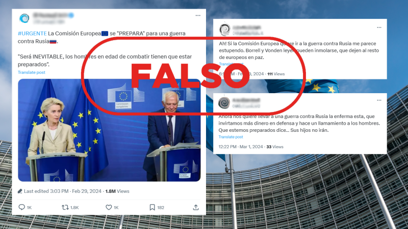 La UE no se prepara para una guerra contra Rusia ni ha dicho que los hombres tengan que estar listos