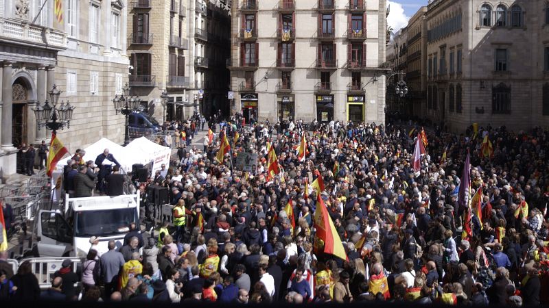 Manifestaci contrria a l'amnistia al centre de Barcelona