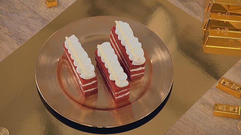 'Bake Off': Receta de la tarta Red Velvet con forma de lingotes de oro. ¡Un delicioso tesoro!