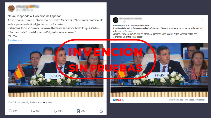 Israel no ha dicho que tiene "material de sobra" para "destruir" al Gobierno de España