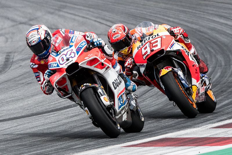 Márquez no quiere volver a ver a Dovizioso por delante en Silverstone