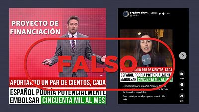 Este vdeo de periodistas de RTVE hablando de un proyecto financiero con Amancio Ortega es falso