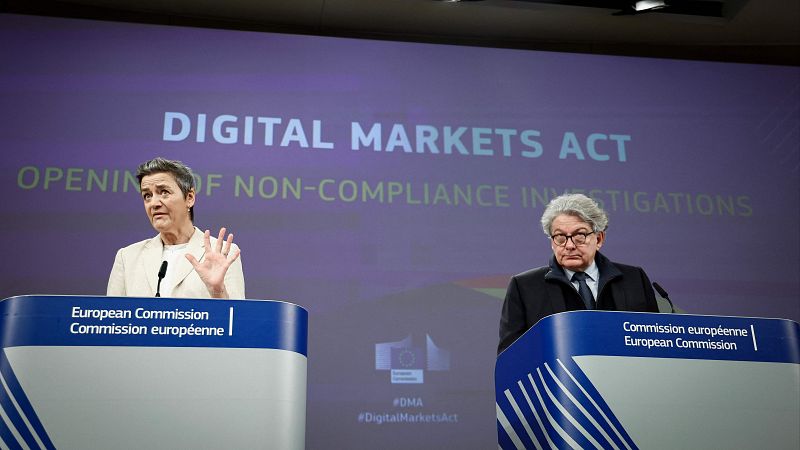 Bruselas investiga si Apple, Alphabet y Meta cumplen la nueva ley antimonopolio de la UE