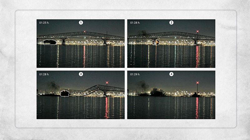 Análisis visual: el derrumbe del puente de Baltimore, en imágenes y mapas