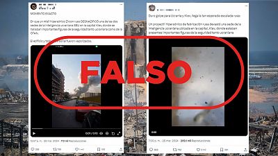Este vdeo no muestra el impacto de un misil hipersnico ruso en Kiev, es Beirut en 2020