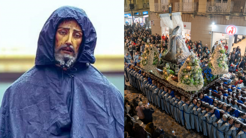 Cristos con chubasqueros o procesiones anuladas: la difícil decisión para no dañar las tallas con la lluvia