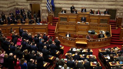 Imagen del debate de la mocin de censura en el parlamento griego