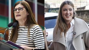 Miren Gorrotxategi (Podemos) y Alba Garca (Sumar)