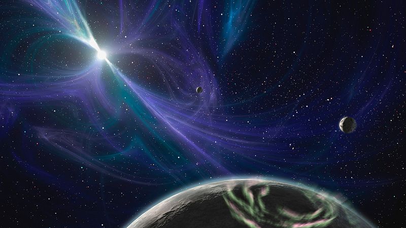 Detectan el campo magnético de una galaxia a 5.000 millones de años luz