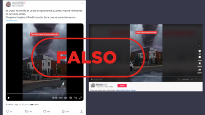 Este vdeo de un tornado en Dubi no es real, es una creacin digital