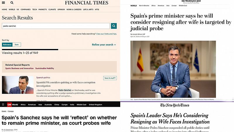 Así ha recogido la prensa internacional la carta de Pedro Sánchez: "¿Perderá España a su presidente?"