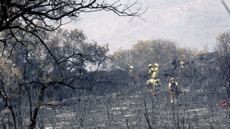 Un segundo incendio en una semana en Fermoselle, en Zamora, corta un cable de alta tensión