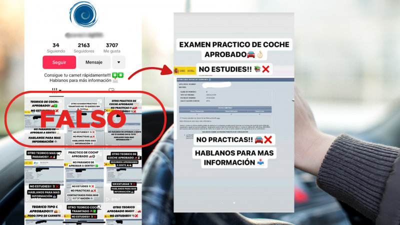 La DGT no tramita el carnet de conducir sin exámenes desde este perfil de TikTok, es una estafa