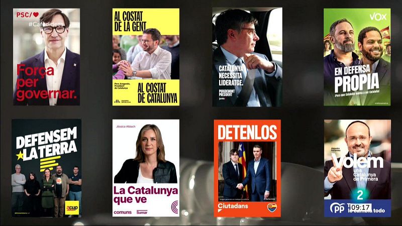 La independència perd pes als cartells i vídeos electorals del 12M