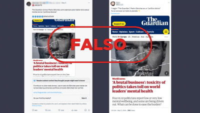El diario britnico The Guardian no ha llamado "poltico txico" a Pedro Snchez, es falso