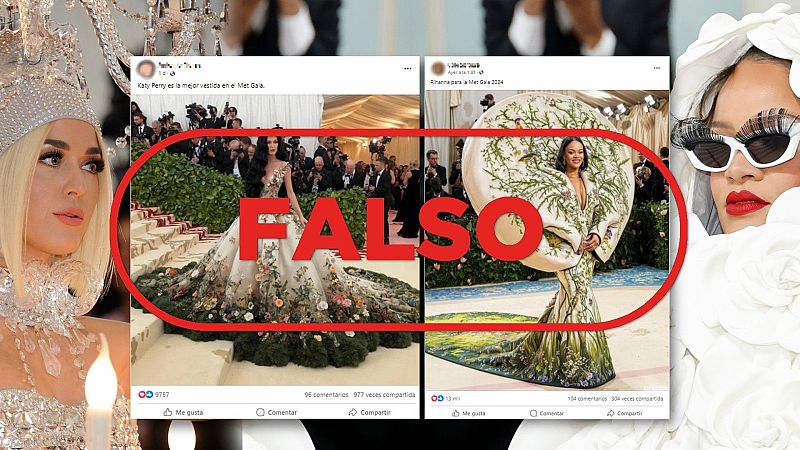 No son Katy Perry y Rihanna en la Met Gala 2024, estas imágenes son falsas