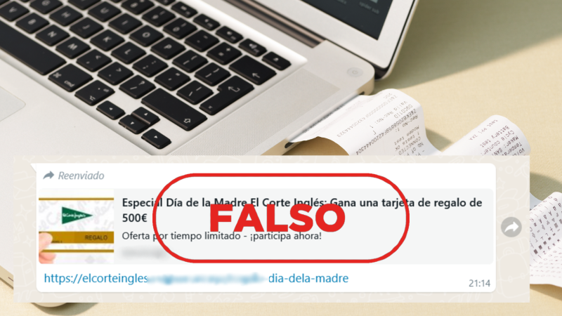 El Corte Inglés no sortea tarjetas regalo de 500 euros por el Día de la Madre, es un fraude