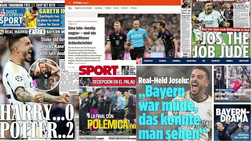 Joselu 'Potter' y la "bestia negra" del Bayern: la prensa internacional reacciona a la remontada del Madrid