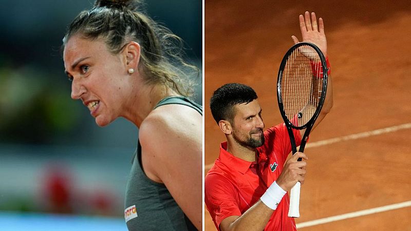 Sara Sorribes supera su techo en Roma; Djokovic, golpeado por una botella tras ganar en su debut