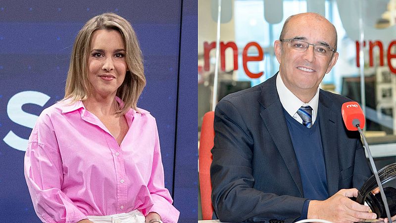 Los periodistas de RTVE Ana Ibáñez y Pepe López-Terradas, Antenas de Plata 2024