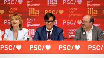 El candidato a la Generalitat por el PSC, Salvador Illa