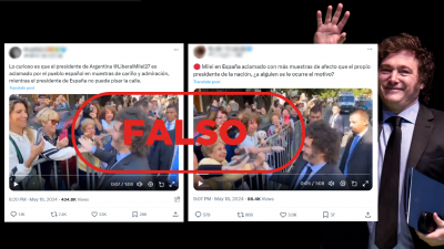 Este vdeo no muestra a Javier Milei aclamado por los espaoles, es falso