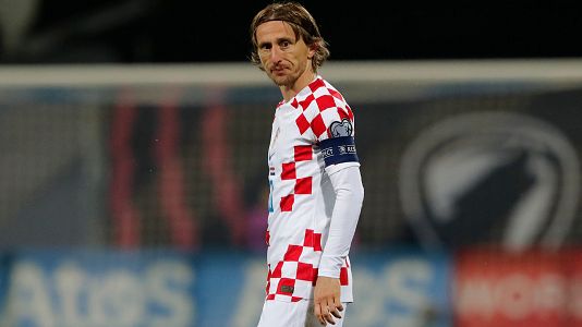 Imagen de Luka Modric durante un partido de la seleccin croata.
