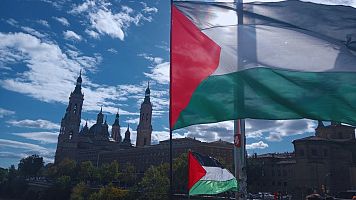 Banderas palestinas en Zaragoza