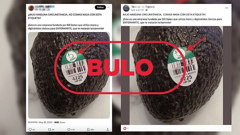 Esta etiqueta en frutas y verduras no implica que contengan sustancias tóxicas