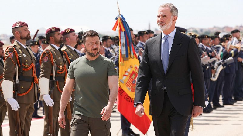 La visita a España del presidente ucraniano, Volodímir Zelenski, en imágenes
