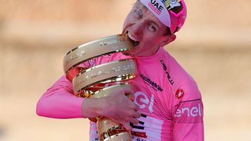 Tadej Pogacar (UAE), reciente ganador del Giro de Italia.