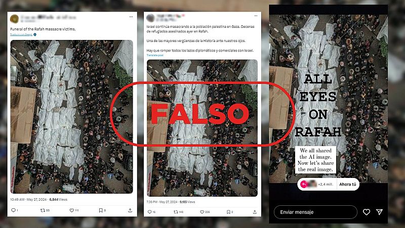 Esta imagen no es de Ráfah, es de un ataque israelí al campamento de Al Maghazi en diciembre de 2023