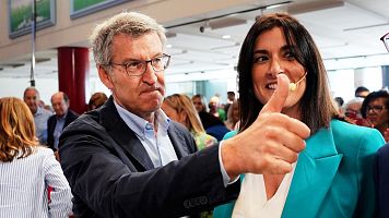 Alberto N��ez Feij�o y Gema Igual, en un acto del PP por las elecciones europeas del 9J en Santander