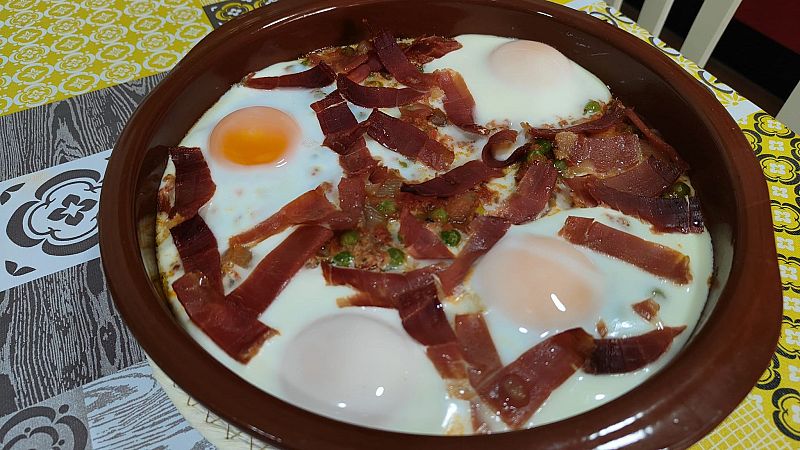 Receta de huevos al plato con jamn, en tan solo unos minutos