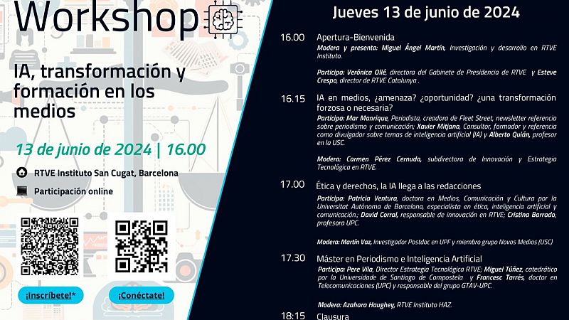 RTVE Instituto organiza en su sede de Barcelona la jornada 'IA, transformación y formación en los medios'