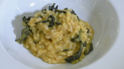 Risotto de calabaza y setas y el secreto para que quede cremos�simo