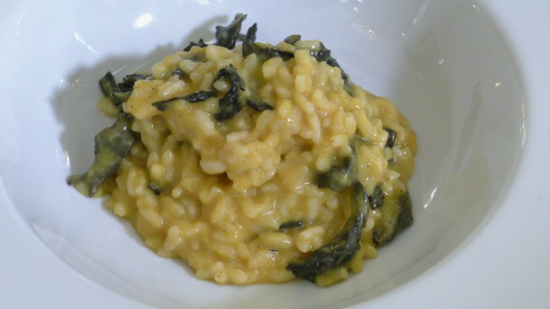 Risotto de calabaza y setas y el secreto para que quede cremosísimo