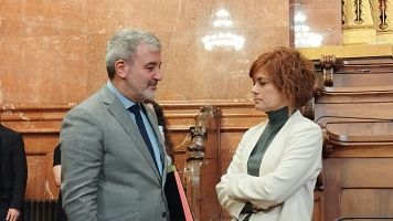 El alcalde de Barcelona, Jaume Collboni, y la lder de ERC, Elisenda Alamany
