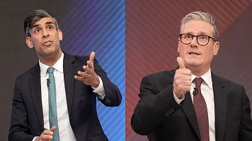 El primer ministro brit�nico, Rishi Sunak, y el l�der laborista, Keir Starmer