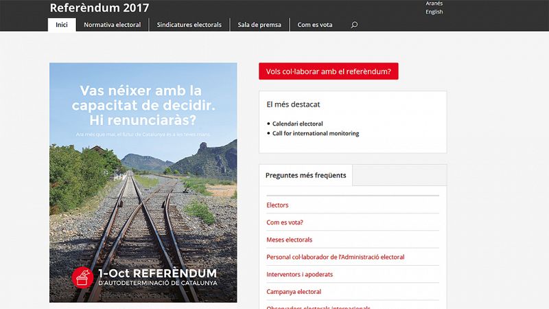 Un juez cierra la web del referéndum catalán y Puigdemont ofrece enlaces alternativos