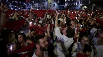 Final de las fiestas de San Fermn con el "Pobre de m" en Pamplona