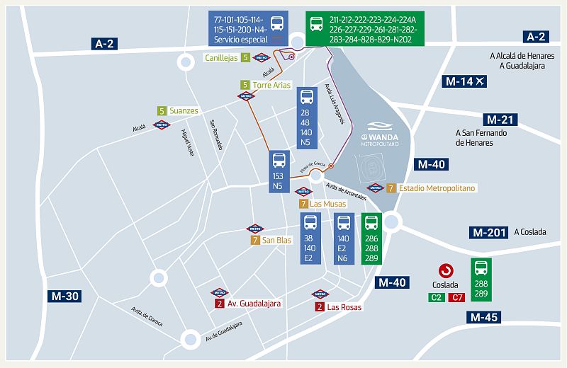 El Ayuntamiento recomienda ir al Metropolitano con dos horas de antelación: "Dejar el coche el casa es una auténtica necesidad"