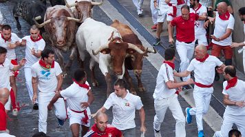 Tercer encierro de San Fermn 2023 en Pamplona (Navarra)