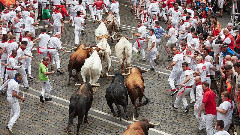 Hora, dnde ver hoy en TV y toros de la ganadera del Segundo Encierro de San Fermn 2024