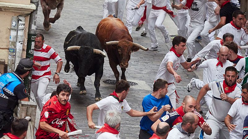 Hora, dnde ver hoy en TV y toros de la ganadera del Cuarto Encierro de San Fermn 2024