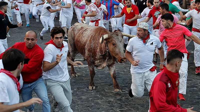 Hora, dnde ver hoy en TV y toros de la ganadera del Sptimo Encierro de San Fermn 2024