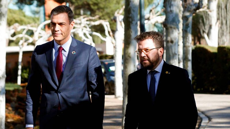 Pedro Sánchez es troba a Barcelona amb Pere Aragonès enmig de les negociacions per la investidura